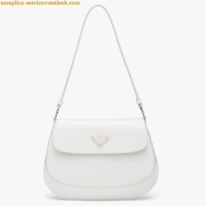 Replica Prada Cleo Flap Bag In White Brushed Leather