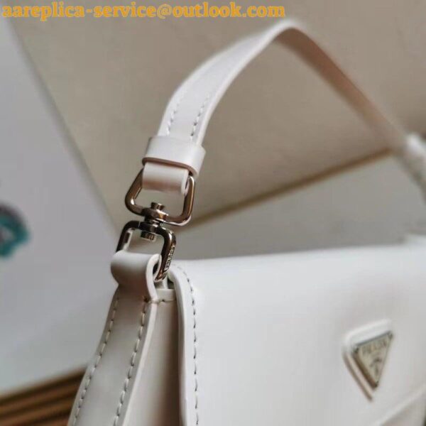 Replica Prada Cleo Flap Bag In White Brushed Leather 6