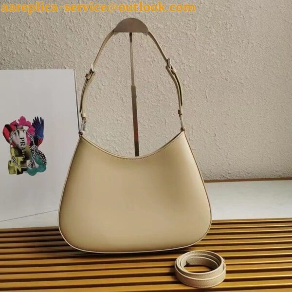 Replica Prada Cleo Large Bag In Beige Brushed Leather 6