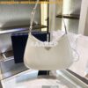 Replica Prada Cleo Brushed Leather Shoulder Bag 1BC156 Silver