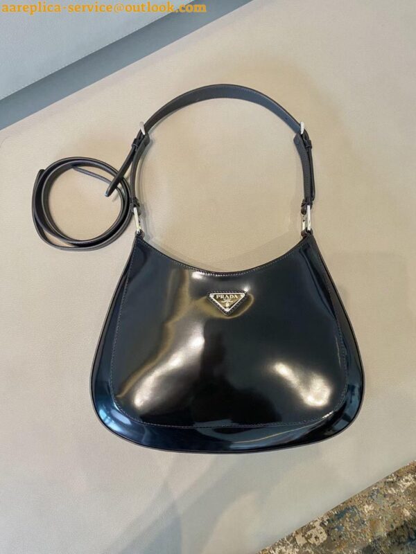 Replica Prada Cleo Large Bag In Black Brushed Leather 5