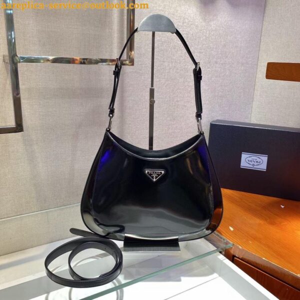 Replica Prada Cleo Large Bag In Black Brushed Leather 6