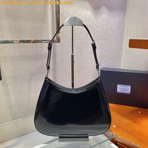 Replica Prada Cleo Large Bag In Black Brushed Leather 11