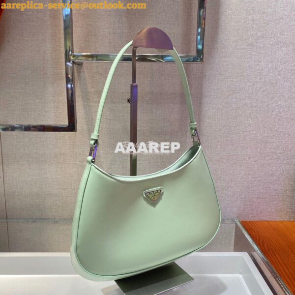 Replica Prada Cleo Brushed Leather Shoulder Bag 1BC499 Green 5