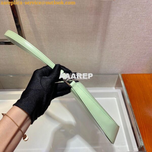 Replica Prada Cleo Brushed Leather Shoulder Bag 1BC499 Green 6