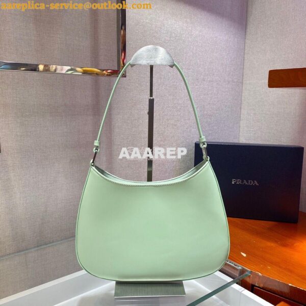 Replica Prada Cleo Brushed Leather Shoulder Bag 1BC499 Green 10