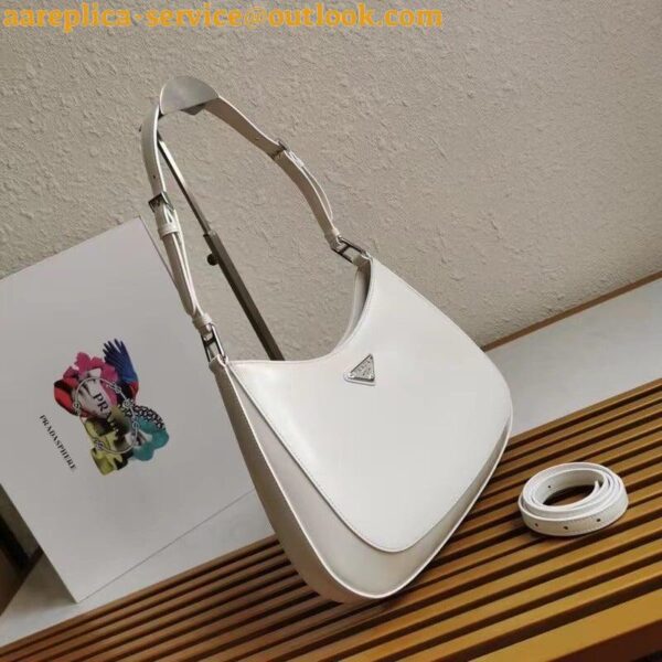 Replica Prada Cleo Large Bag In White Brushed Leather 5