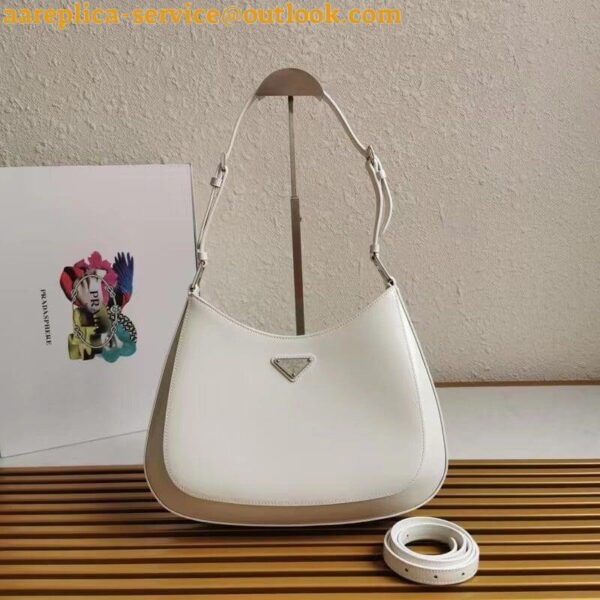 Replica Prada Cleo Large Bag In White Brushed Leather 7