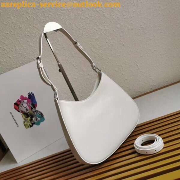 Replica Prada Cleo Large Bag In White Brushed Leather 11