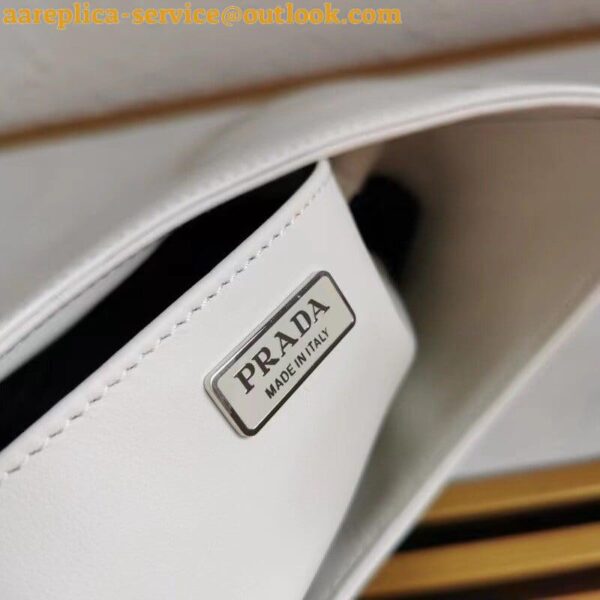 Replica Prada Cleo Large Bag In White Brushed Leather 12