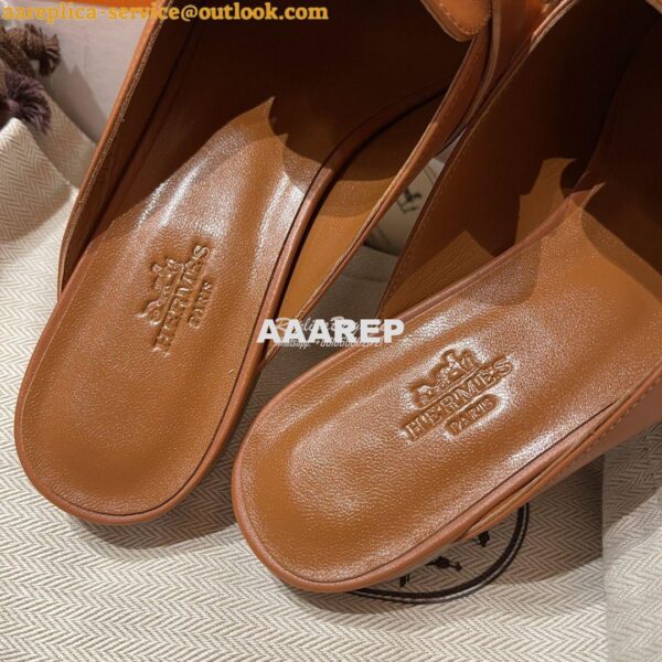 Replica Hermes OZ Mule in calfskin H212296Z Brown 11