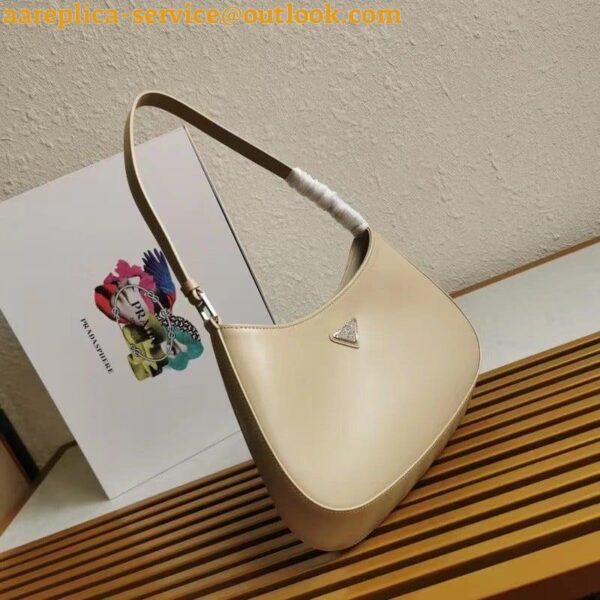 Replica Prada Cleo Small Bag In Beige Brushed Leather 8