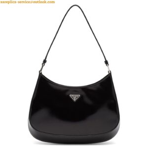 Replica Prada Cleo Small Bag In Black Brushed Leather