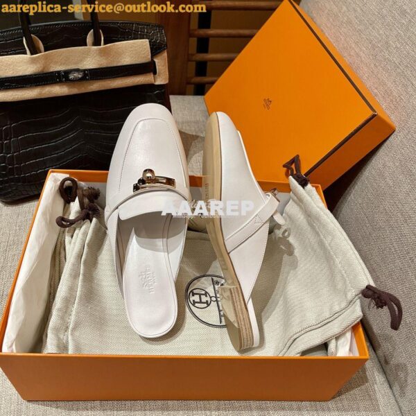 Replica Hermes OZ Mule in calfskin H221256Z 14