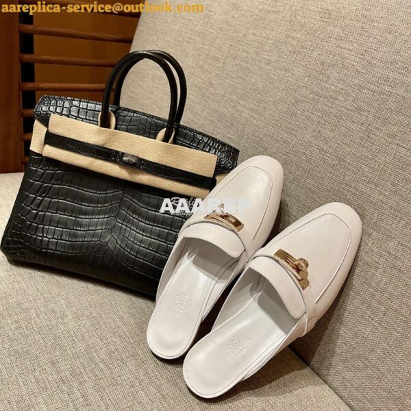 Replica Hermes OZ Mule in calfskin H221256Z 16