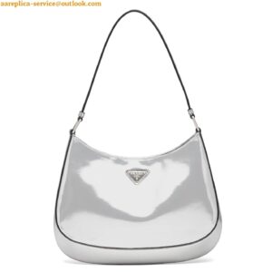 Replica Prada Cleo Small Bag In Silver Brushed Leather