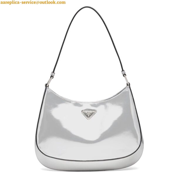 Replica Prada Cleo Small Bag In Silver Brushed Leather 3