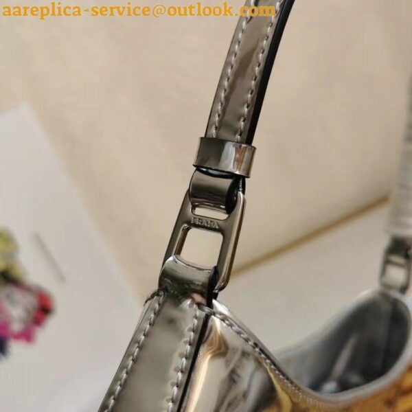 Replica Prada Cleo Small Bag In Silver Brushed Leather 13