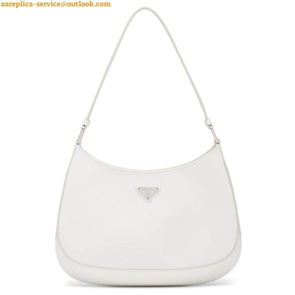 Replica Prada Cleo Small Bag In White Brushed Leather