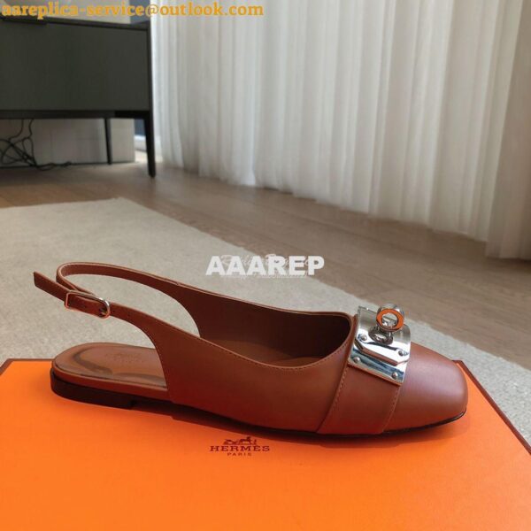 Replica Hermes Innocente Slingback in goatskin H241157Z 13