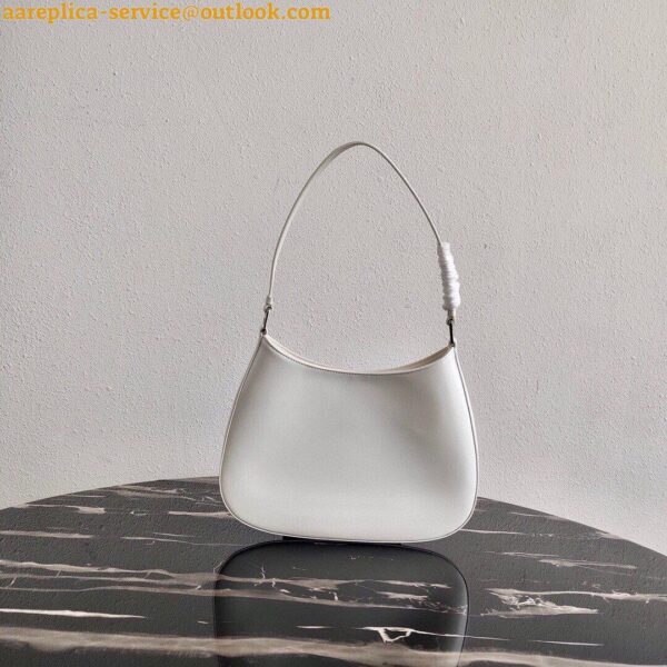 Replica Prada Cleo Small Bag In White Brushed Leather 4