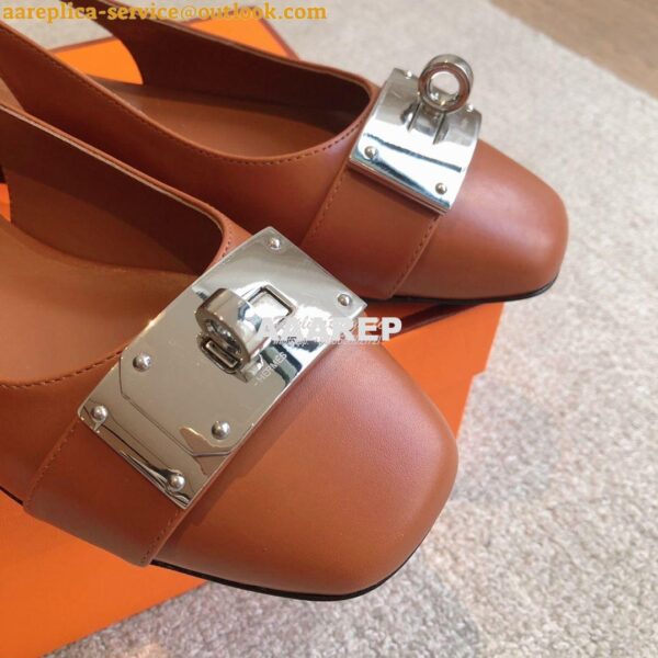 Replica Hermes Innocente Slingback in goatskin H241157Z 14