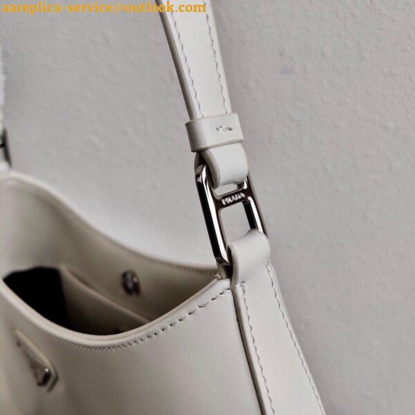 Replica Prada Cleo Small Bag In White Brushed Leather 7