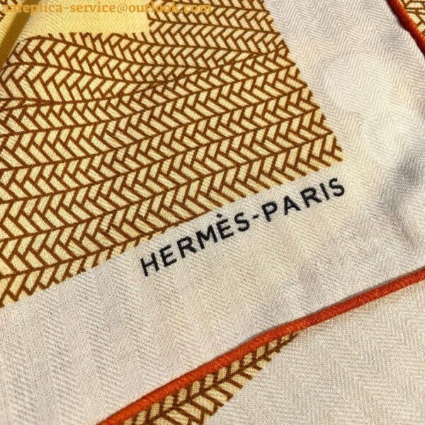 Replica Hermes Beige Mon Premier Galop Shawl 140 5