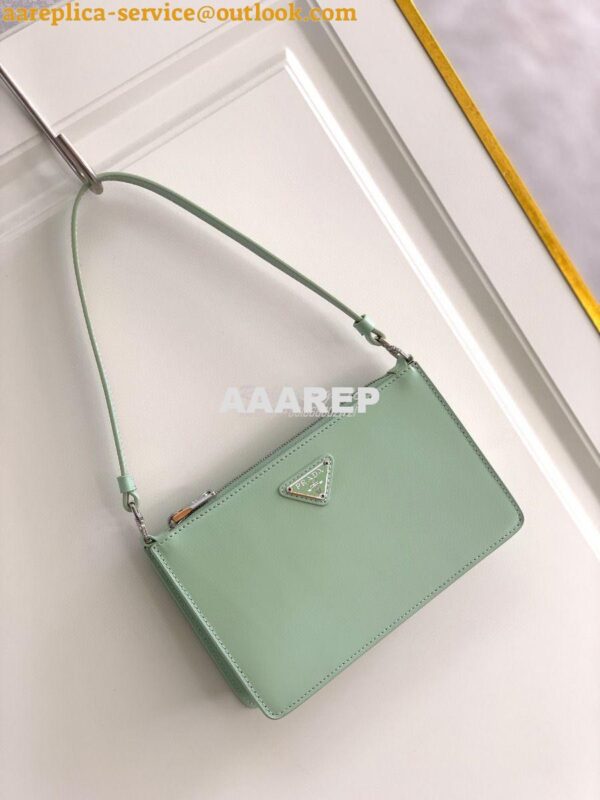 Replica Prada Brushed Leather Mini-bag 1BC155 Aqua 4