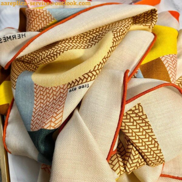 Replica Hermes Beige Mon Premier Galop Shawl 140 6