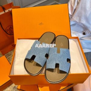 Replica Hermes Izmir Sandals Denim Blue H181403 2