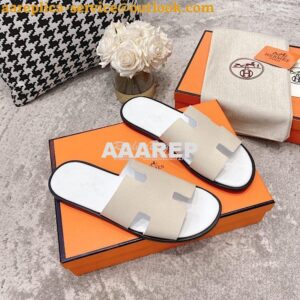 Replica Hermes Izmir Sandals in Epsom Calfskin H181403 Craie Blanc 2