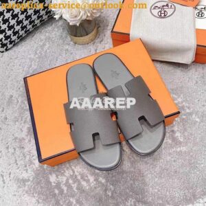 Replica Hermes Izmir Sandals in Epsom Calfskin H181403 Grey