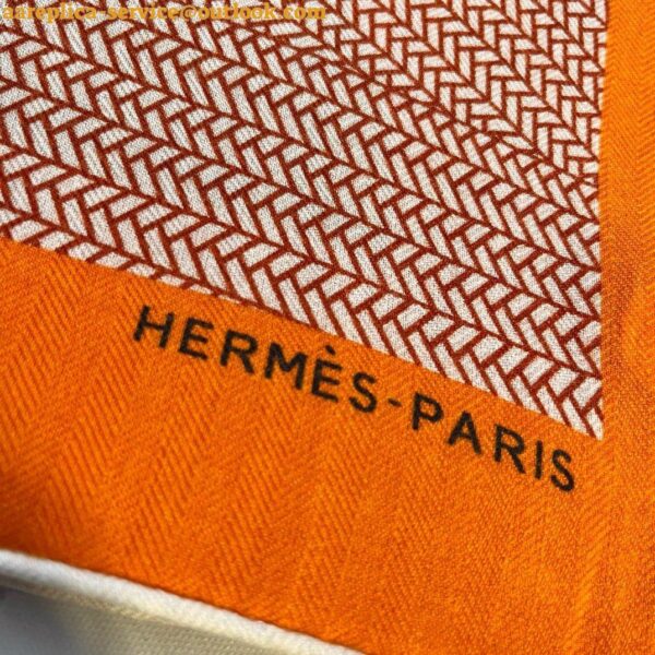 Replica Hermes Orange Mon Premier Galop Shawl 140 10