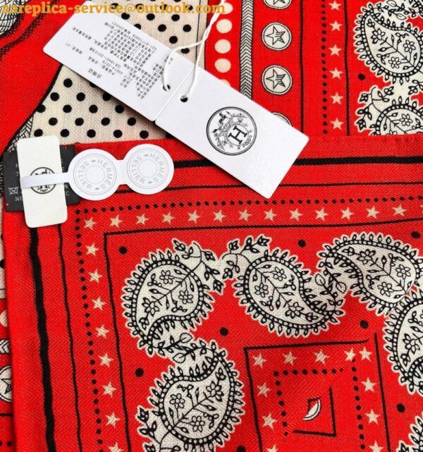 Replica Hermes Red Zouaves et Dragons Bandana Shawl 140 7