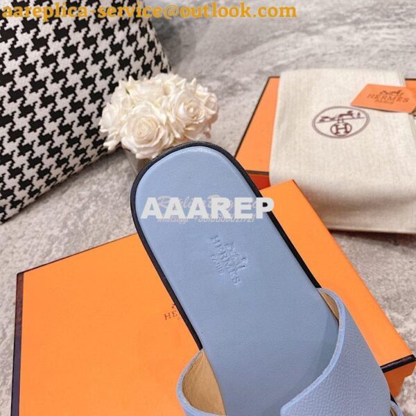 Replica Hermes Izmir Sandals in Epsom Calfskin H181403 Sky Blue 10