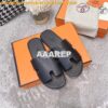 Replica Hermes Izmir Sandals in Smooth Calfskin H181403 Black Brown 2