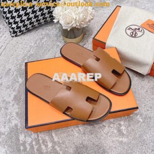 Replica Hermes Izmir Sandals in Smooth Calfskin H181403 Brown 2