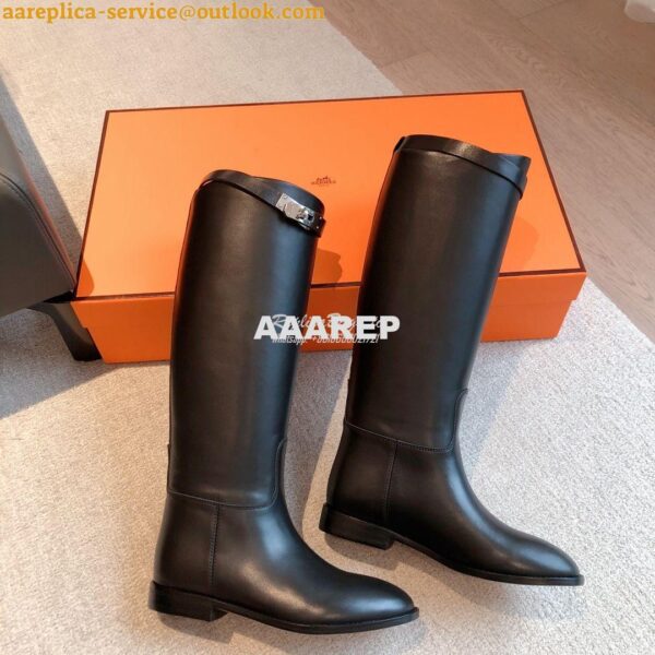 Replica Hermes Jumping Boot in Box calfskin H042138Z Black 5