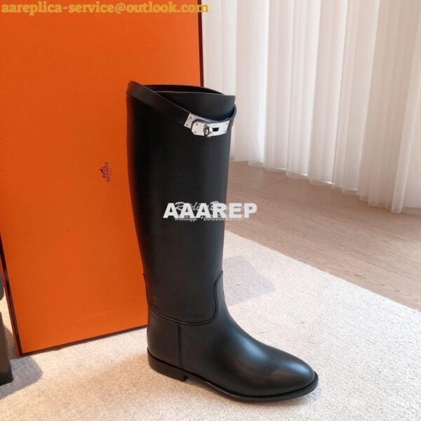 Replica Hermes Jumping Boot in Box calfskin H042138Z Black 6