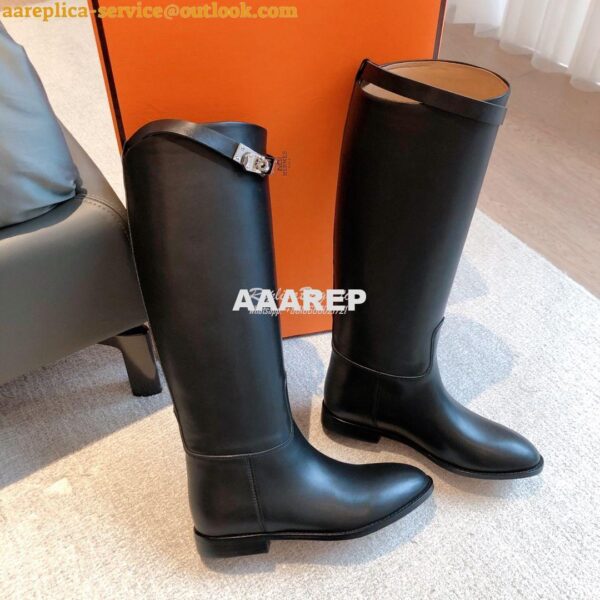 Replica Hermes Jumping Boot in Box calfskin H042138Z Black 11