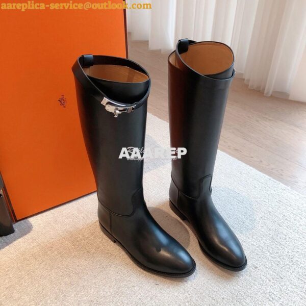 Replica Hermes Jumping Boot in Box calfskin H042138Z Black 12