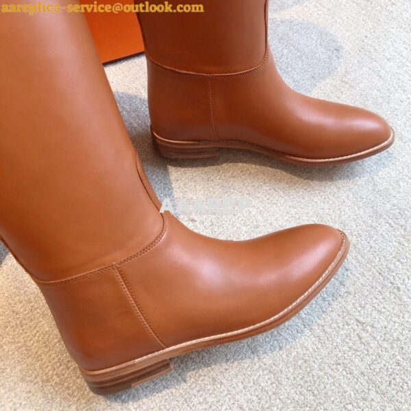 Replica Hermes Jumping Boot in Box calfskin H042138Z Brown 9