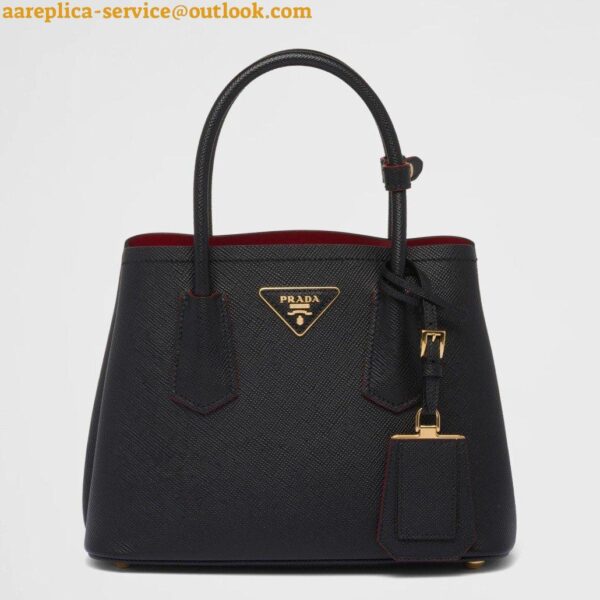 Replica Prada Double Mini Bag In Black Saffiano Leather 5