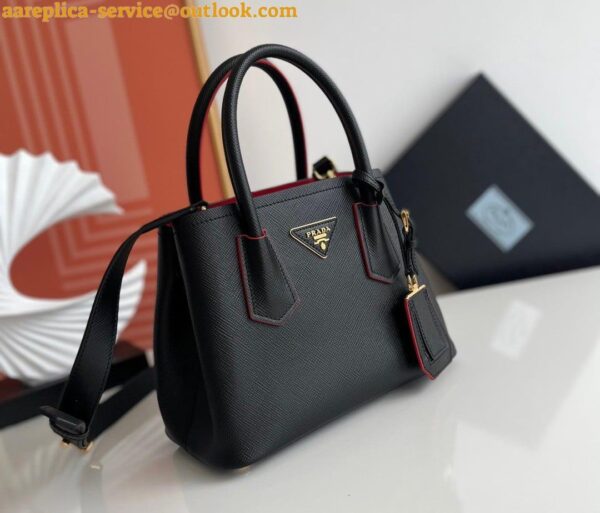 Replica Prada Double Mini Bag In Black Saffiano Leather 7