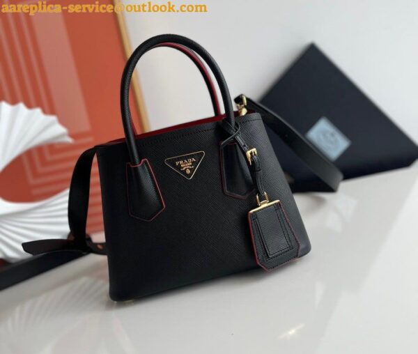 Replica Prada Double Mini Bag In Black Saffiano Leather 10