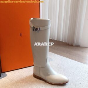 Replica Hermes Jumping Boot in Box calfskin H042138Z White