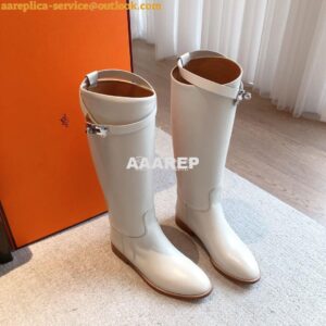 Replica Hermes Jumping Boot in Box calfskin H042138Z White 2