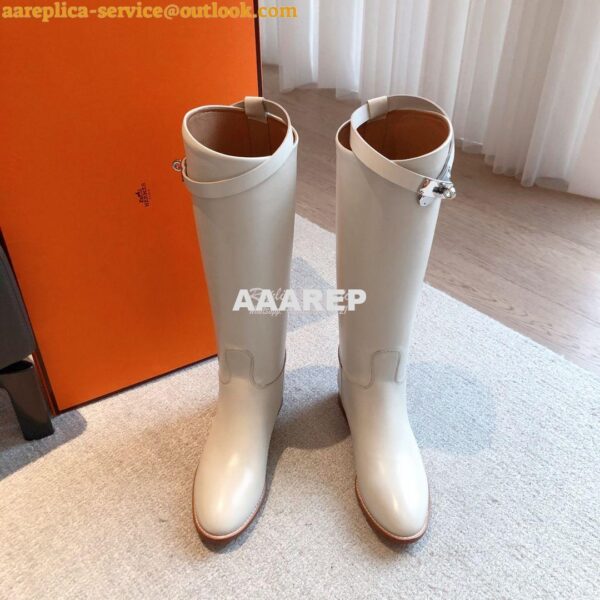 Replica Hermes Jumping Boot in Box calfskin H042138Z White 5