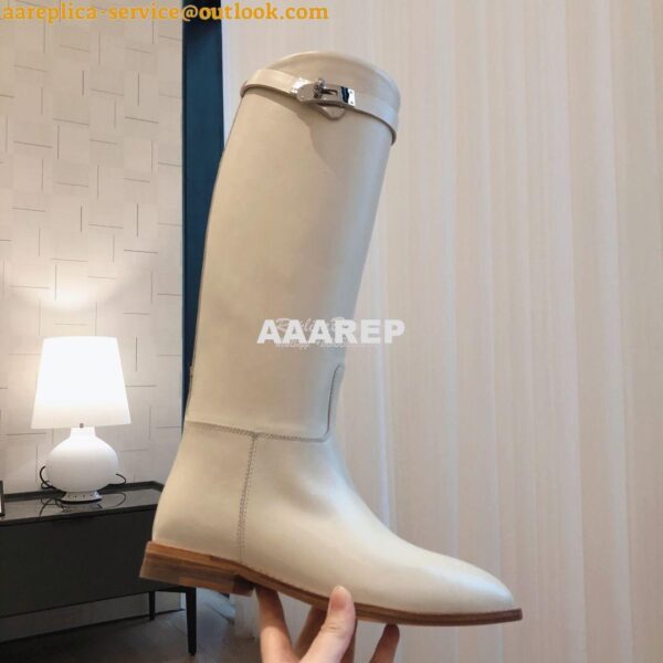 Replica Hermes Jumping Boot in Box calfskin H042138Z White 6